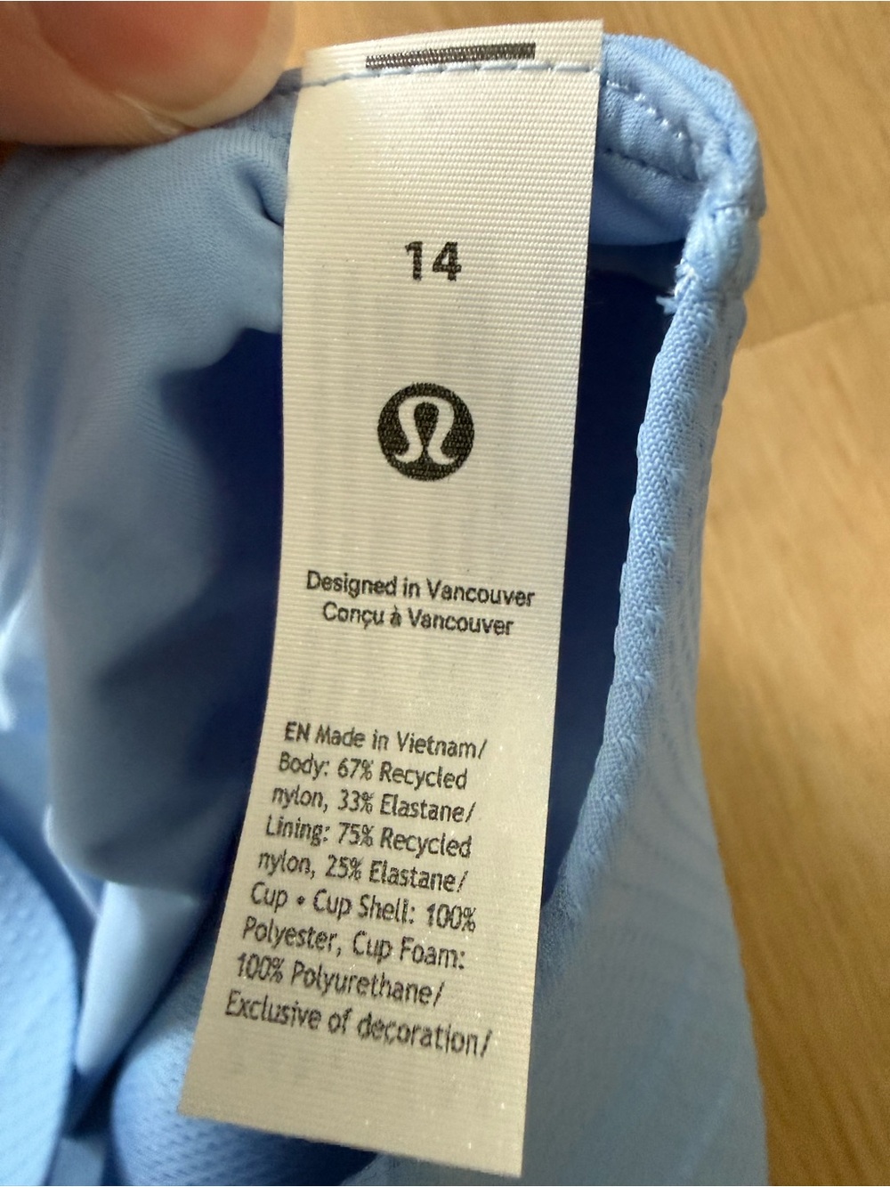 NWT Lululemon Like A Cloud Longline Bra D/DD cup size 14 - Picture 3 of 3